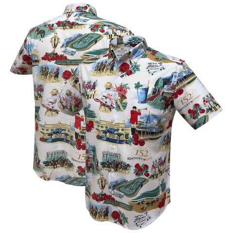 Men's Reyn Spooner  White 152nd Kentucky Derby Button-Down Shirt