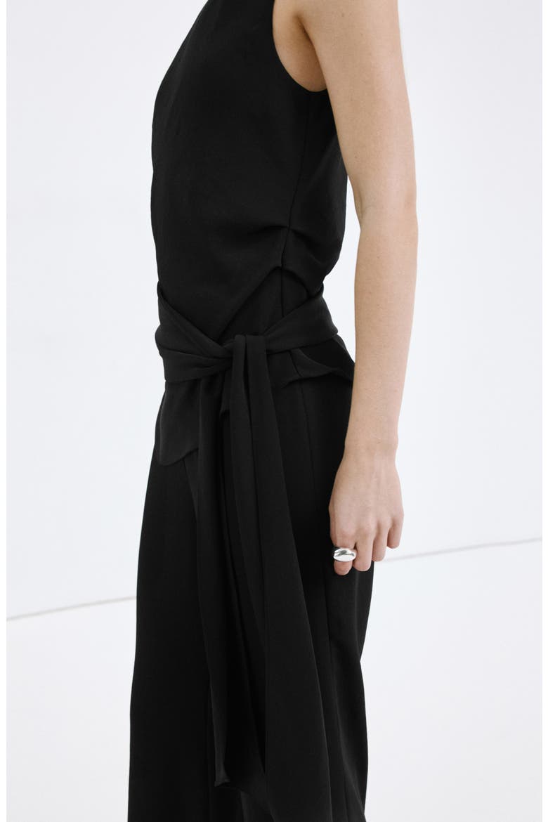 Sleeveless Asymmetric Jumpsuit, Alternate, color, BLACK