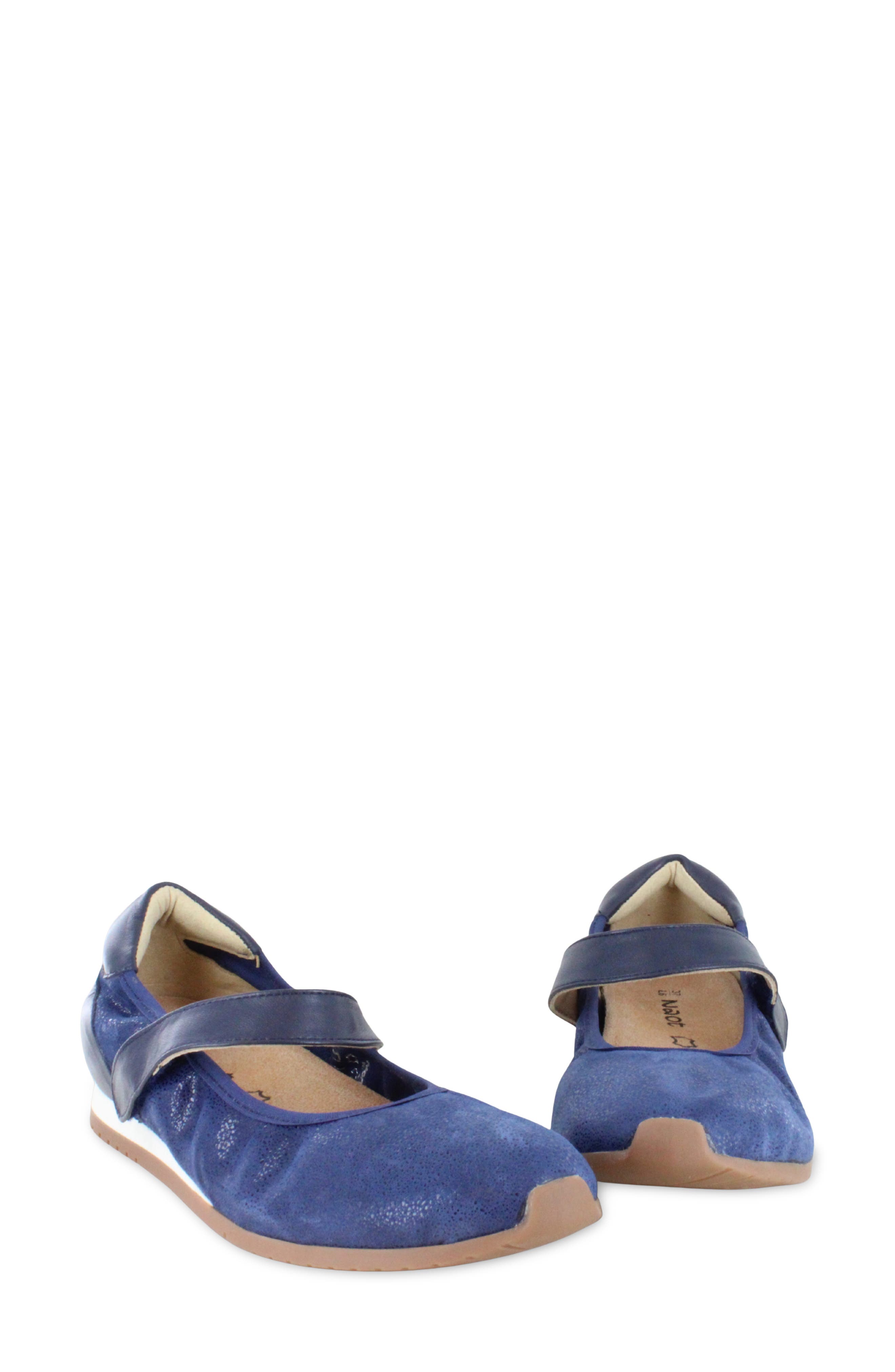 Pure Leather Mary Jane Flat, Alternate, color, SAPPHIRE SUEDE
