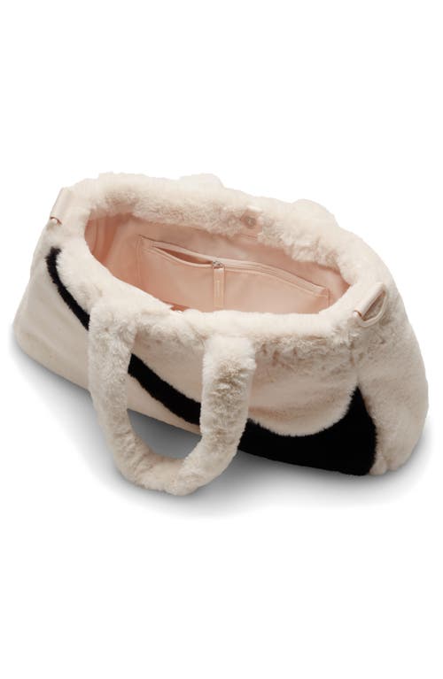 Nike Sportswear Faux Fur Tote Bag In Neutral