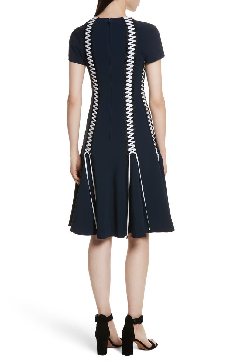 Simkhai Jonathan Simkhai Lace-Up Crepe Dress, Alternate, color, 