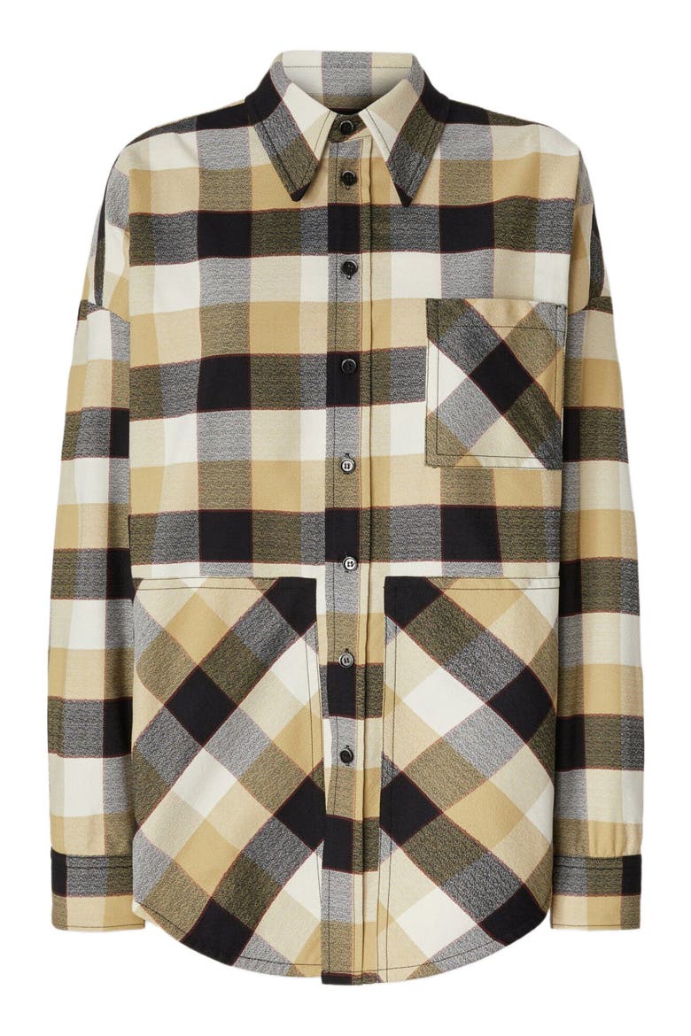 Oversized Check Shirt, Alternate, color, Beige