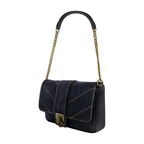 True Religion Denim Brass Hardware Flap In Black