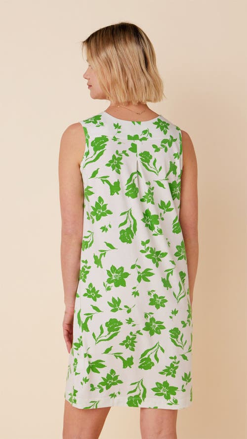 The Cat's Pajamas Pima Knit Nightgown Floral In Green