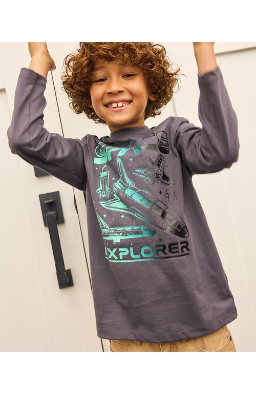 Lands' End Boys Graphic T Shirt In Gray