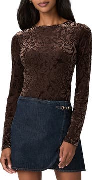 PAIGE Chelle Burnout Velvet Top