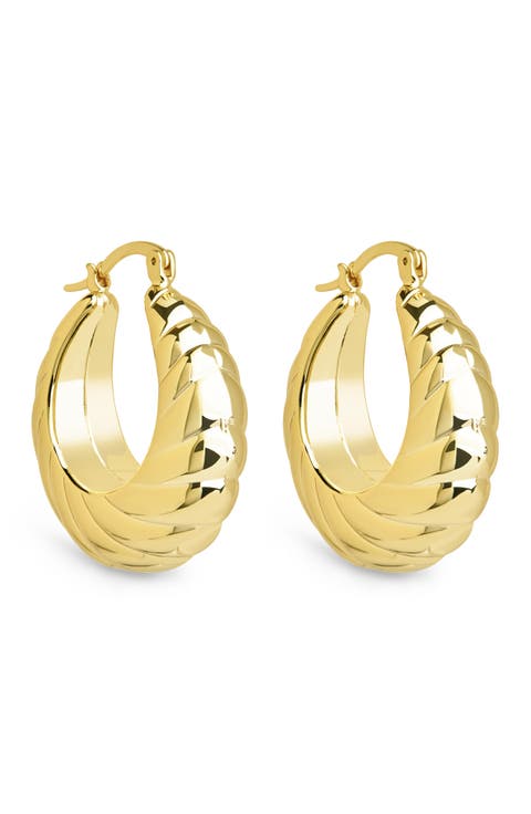 Caroline Textured Hoop Earrings