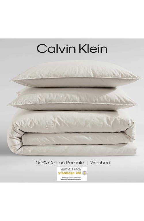 Calvin Klein Washed Percale Comforter & Sham Set In Light Beige