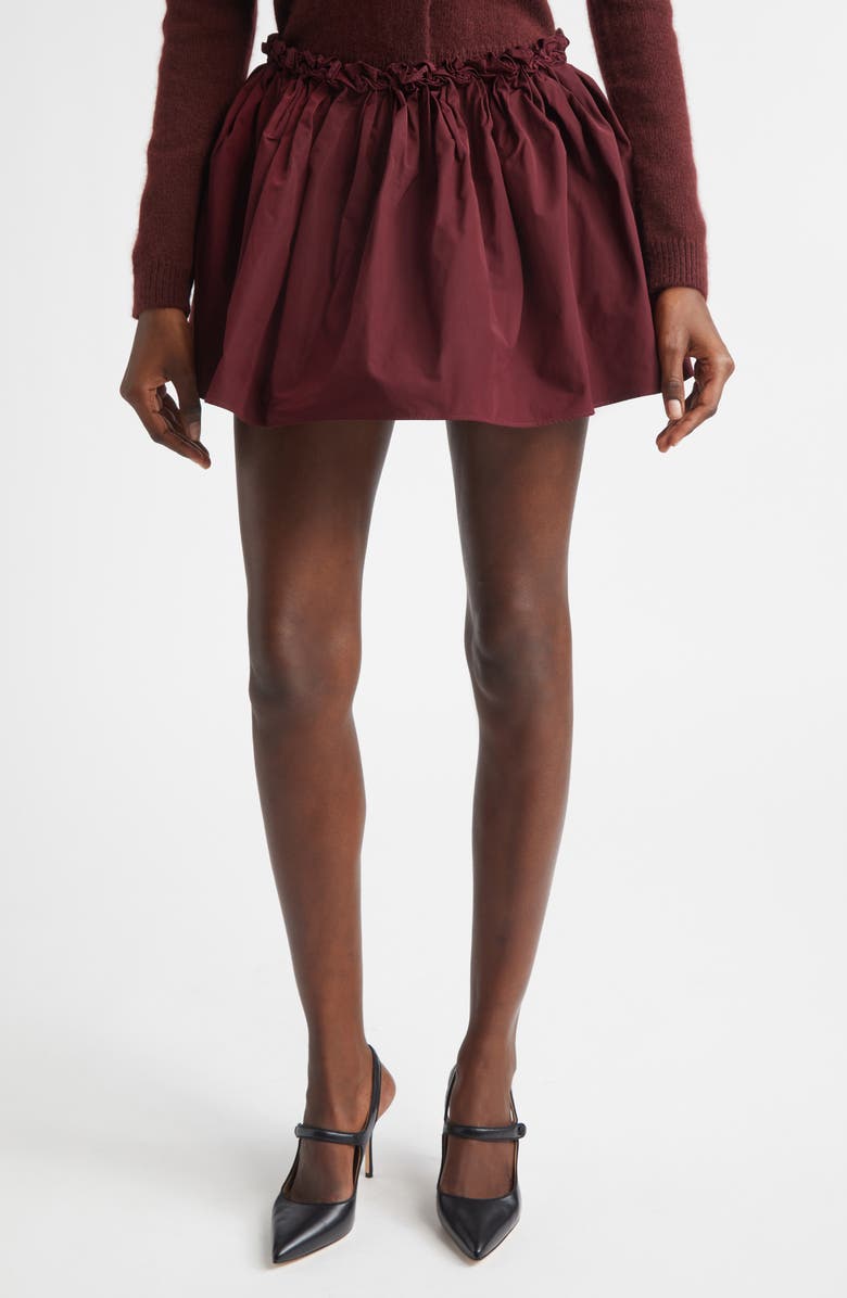 Shushu/Tong Floral Waist Miniskirt, Main, color, Wine Red