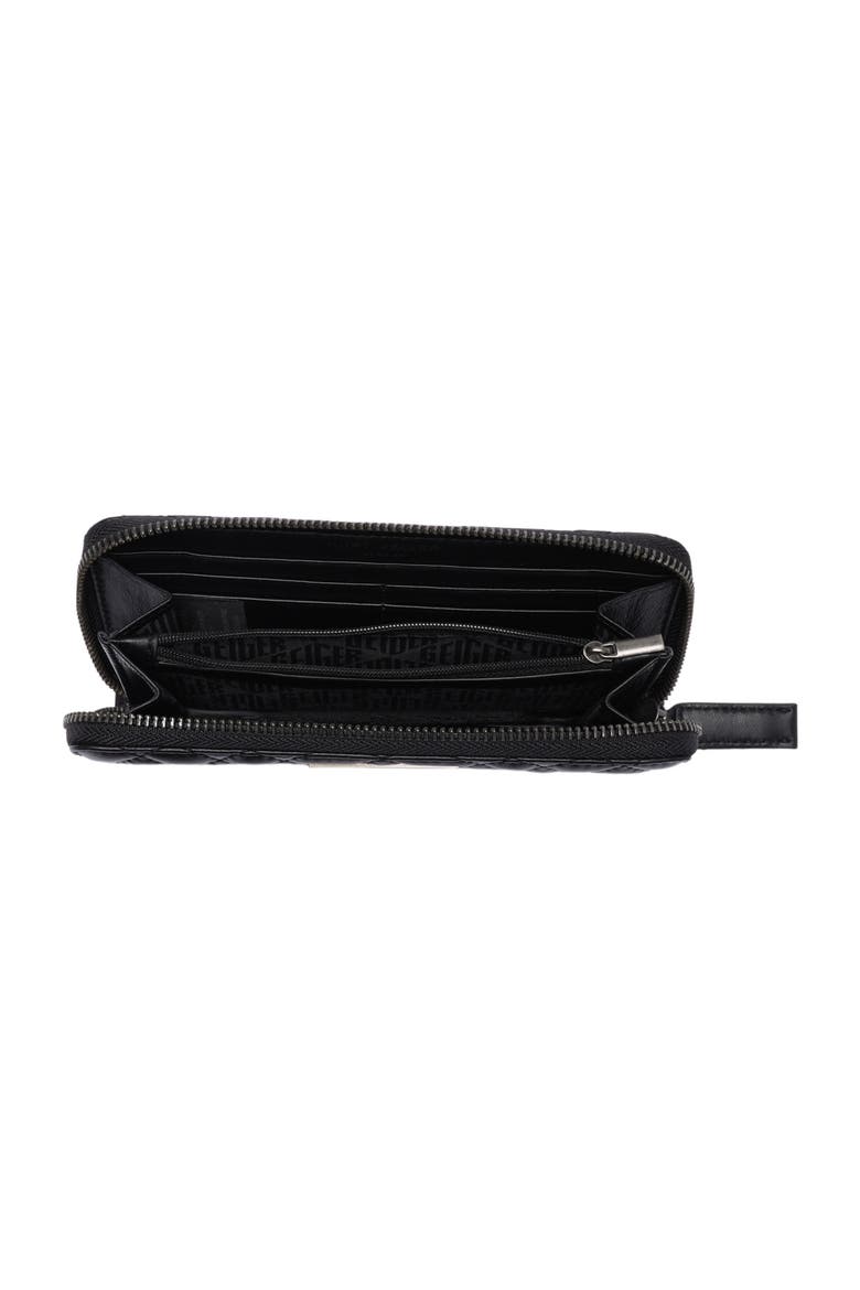 Zip Around Leather Wallet, Alternate, color, BLACK