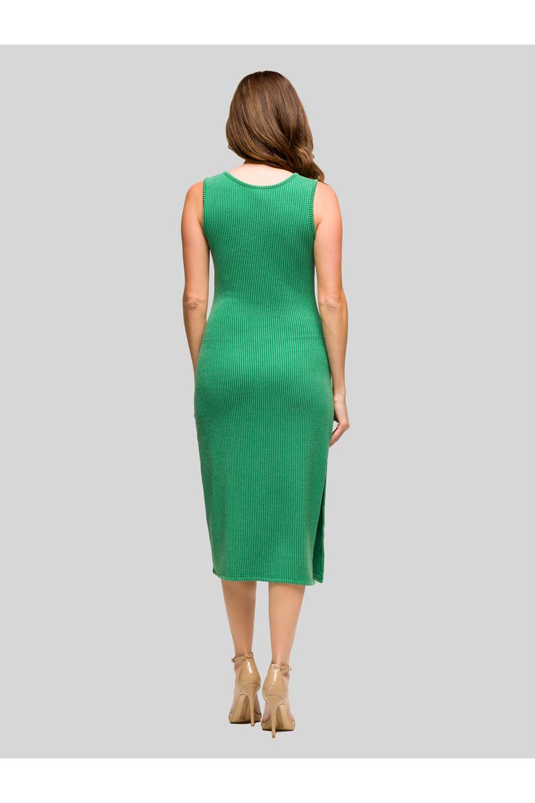 Fitted Sleeveless Side Slit Midi Dress, Alternate, color, Green