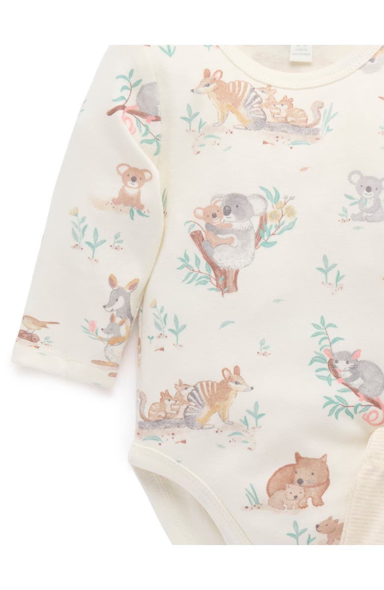 Purebaby 3 Piece Australiana Set with Hat, Alternate, color, Bush Babies