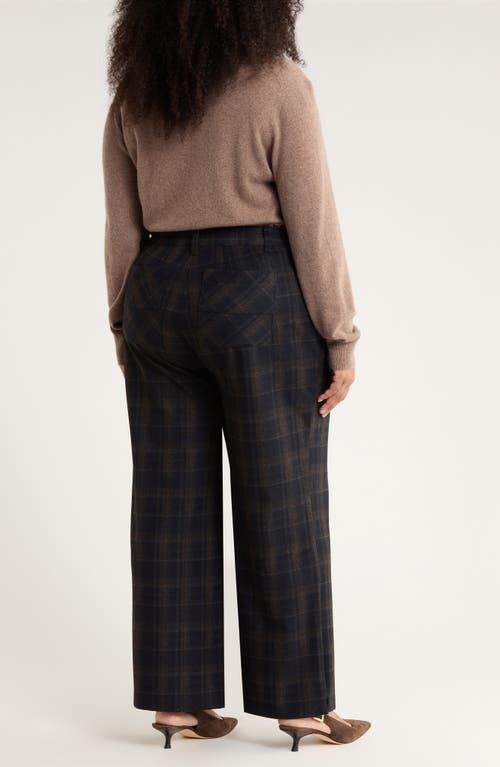 Wit & Wisdom Whitney Skyrise Plaid Wide Leg Trousers In Black