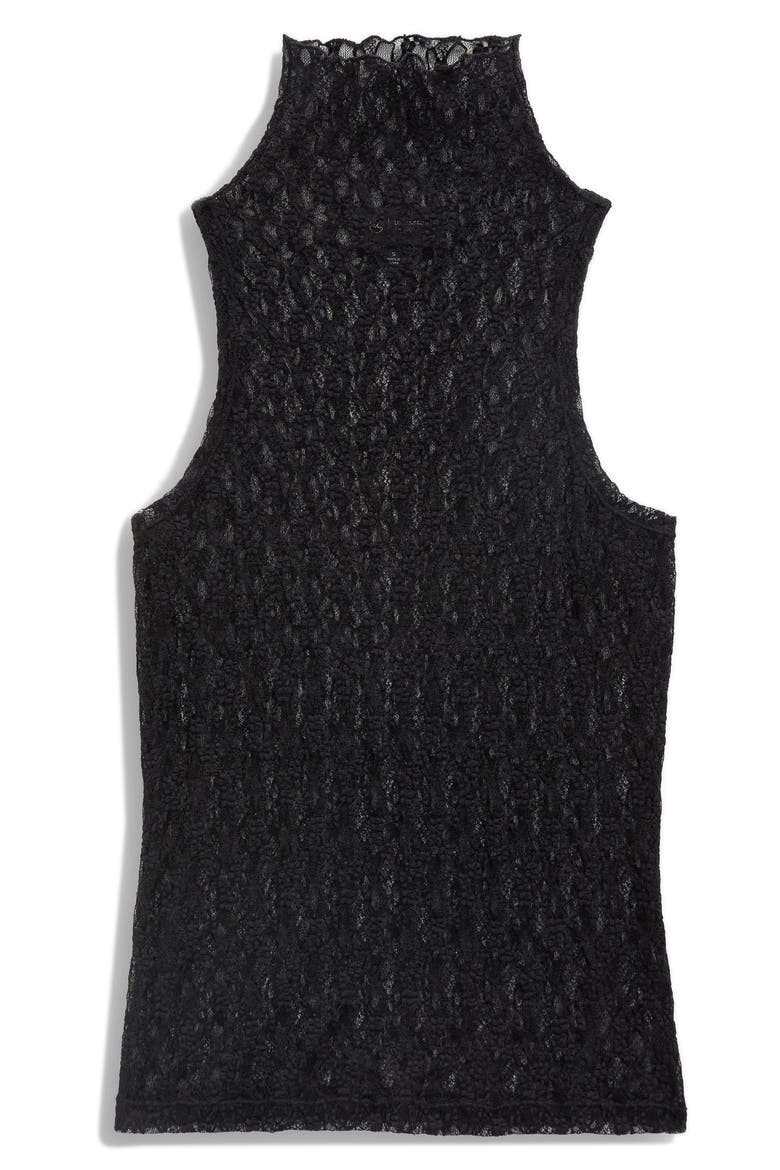 Faey Mock Neck Lace Tank, Alternate, color, SUPER BLACK