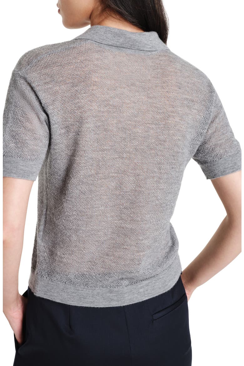 Gauze Cashmere Polo Sweater, Alternate, color, THUNDER