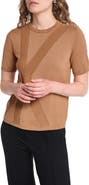 KARL LAGERFELD PARIS K Short Sleeve Sweater with Shoulder Buttons