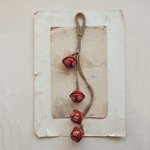 Artisan Iron Jingle Bell Cluster with Hand-Painted Detail