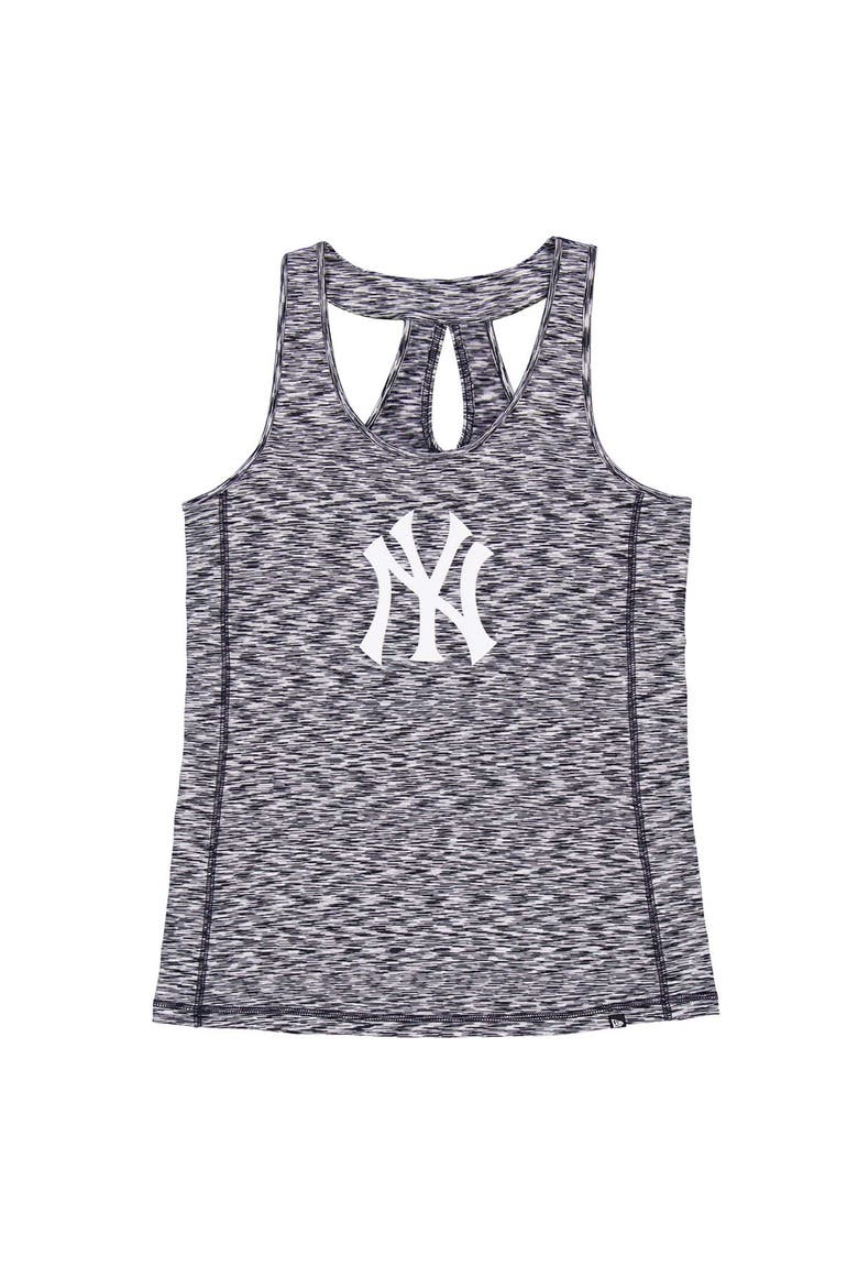Women's New Era Navy New York Yankees Space Dye Keyhole Back Tank Top, Alternate, color, Navy