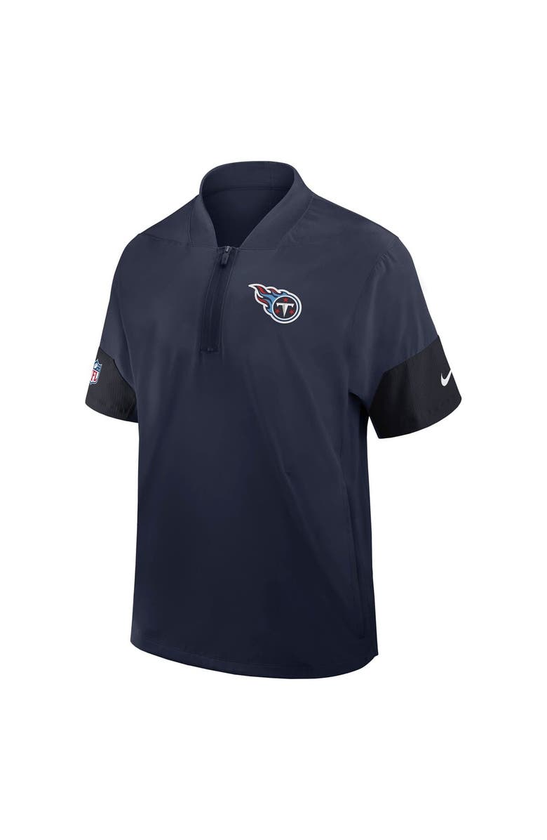 Nike Men's Nike Navy Tennessee Titans Sideline Short Sleeve Quarter-Zip Performance Coach Jacket, Alternate, color, Navy