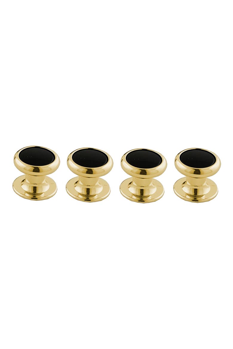 Set of 4 Onyx Studs, Main, color, GOLD