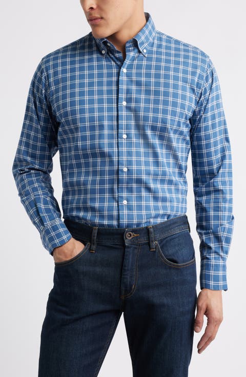 Plaid Performance Button-Down Shirt