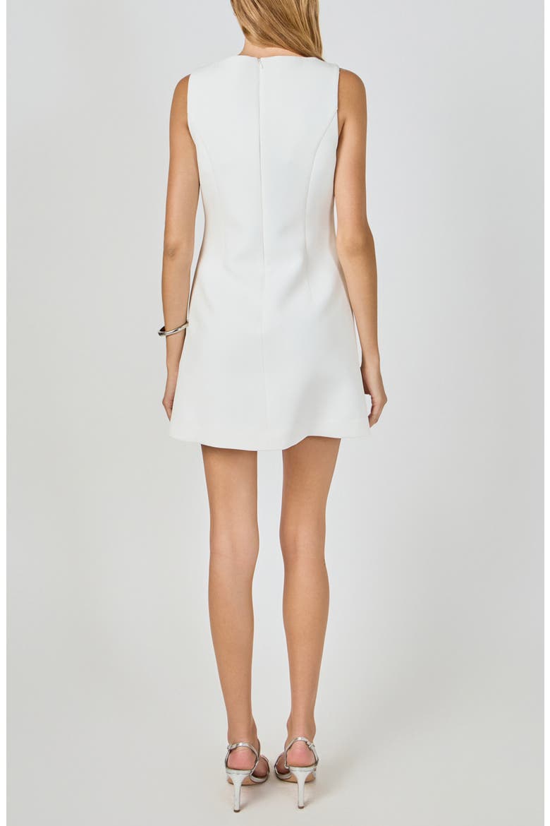 Rhinestone Detail Sleeveless Sheath Minidress, Alternate, color, WHITE