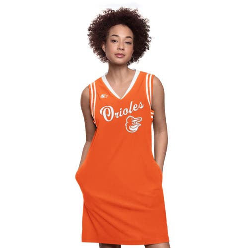 Starter Orange Baltimore Orioles Fast Track Sneaker V-neck Dress