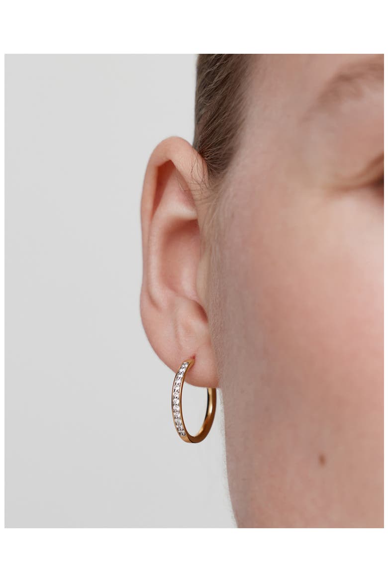 Essential Lab Grown Diamond Pavé Hoop Earrings, Alternate, color, 18K GOLD VERMEIL / DIAMOND