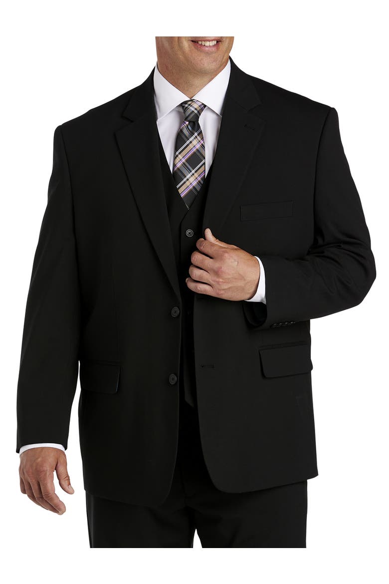 Big & Tall Perfect Fit Jacket-Relaxer Suit Jacket, Main, color, BLACK