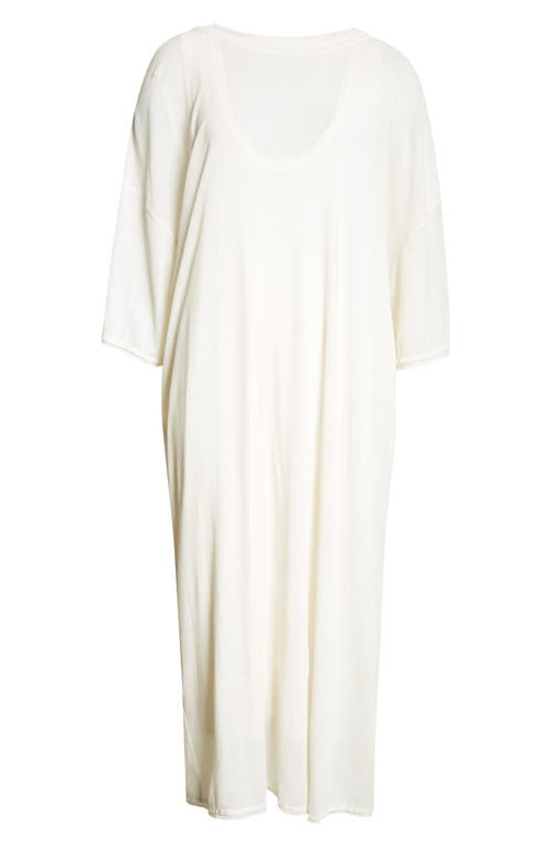 Gia Studios Kat Layered Cotton T-shirt Dress In Off White