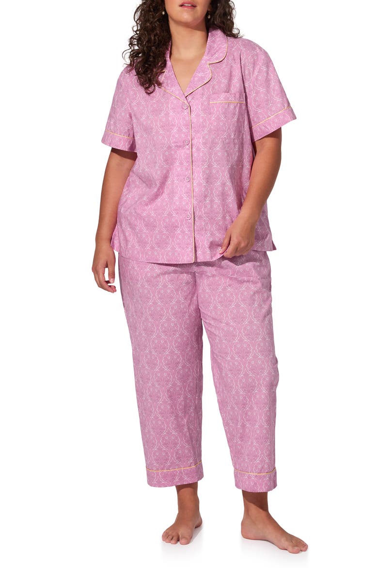 Print Organic Cotton Crop Pajamas, Alternate, color, COLETTE