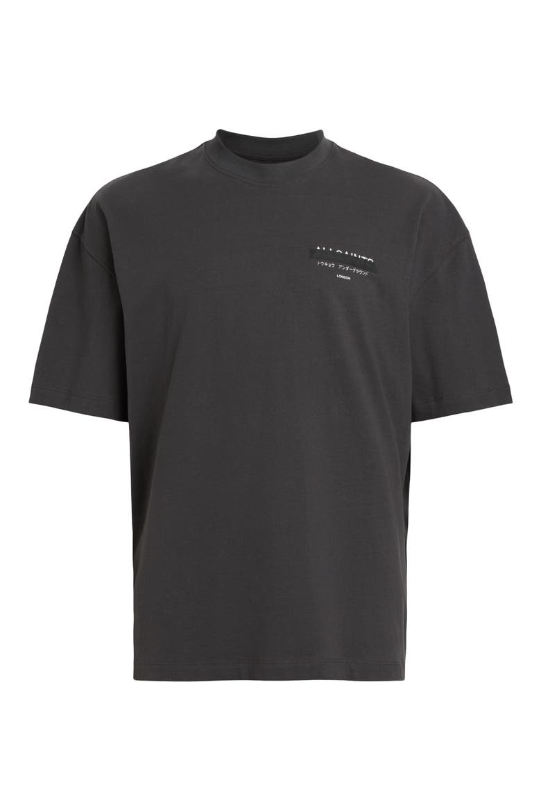 Redact Mock Neck Graphic T-Shirt, Alternate, color, WASHED BLACK