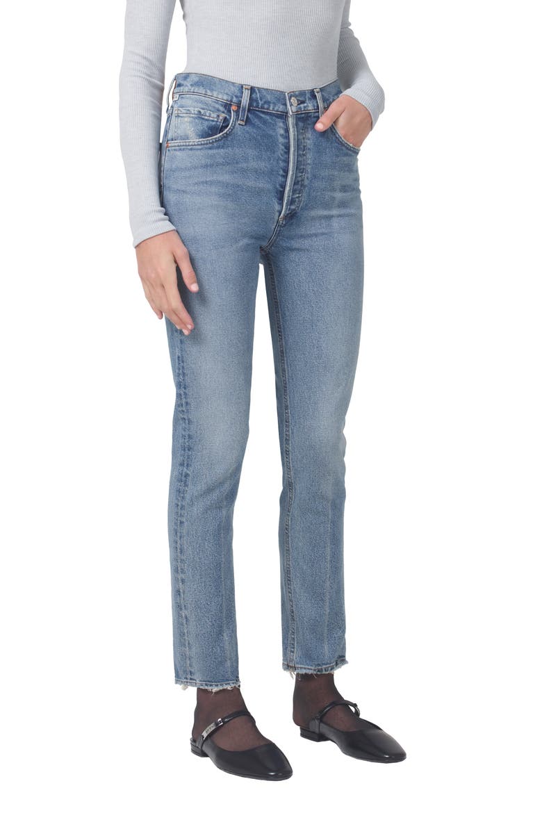 Jolene High Waist Ankle Slim Straight Leg Jeans, Alternate, color, DIMPLE