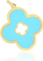 The Lovery Fine Jewelry Turquoise Clover Cut Out Charm