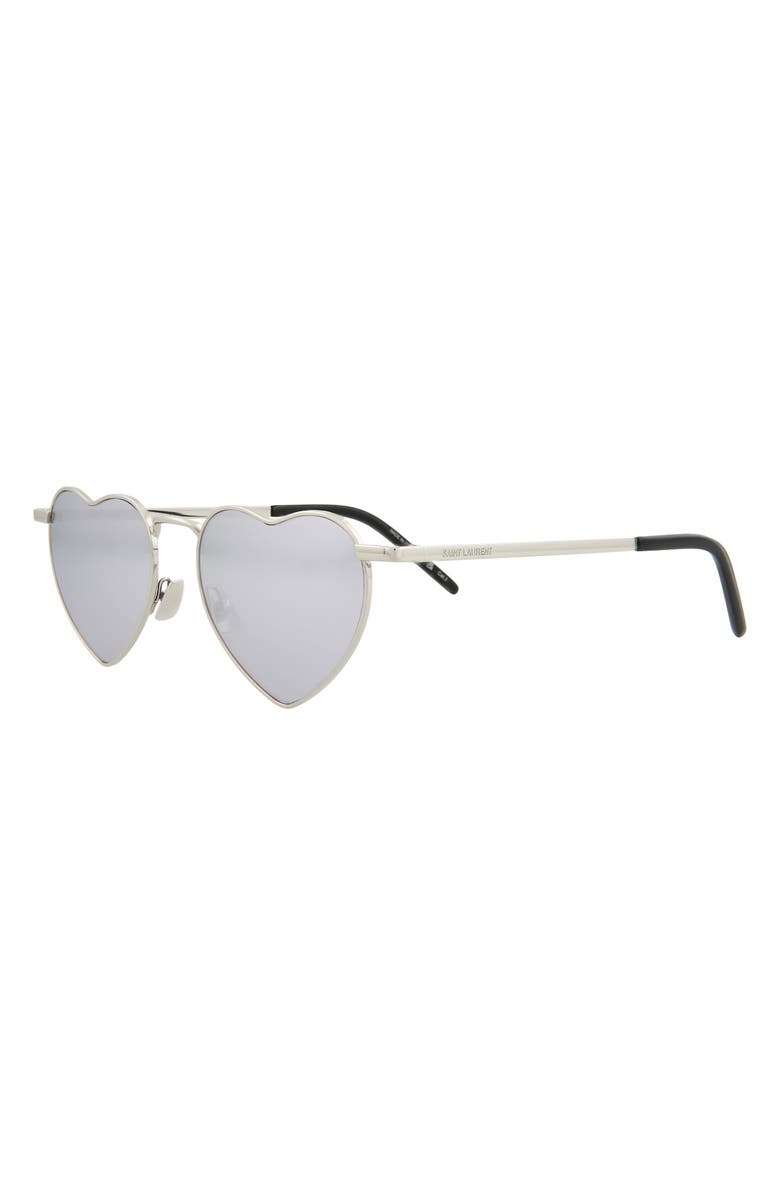Saint Laurent 52mm Heart Metal Sunglasses, Alternate, color,
