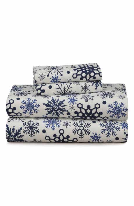 AZORES HOME Snowflakes Flannel Sheet Set