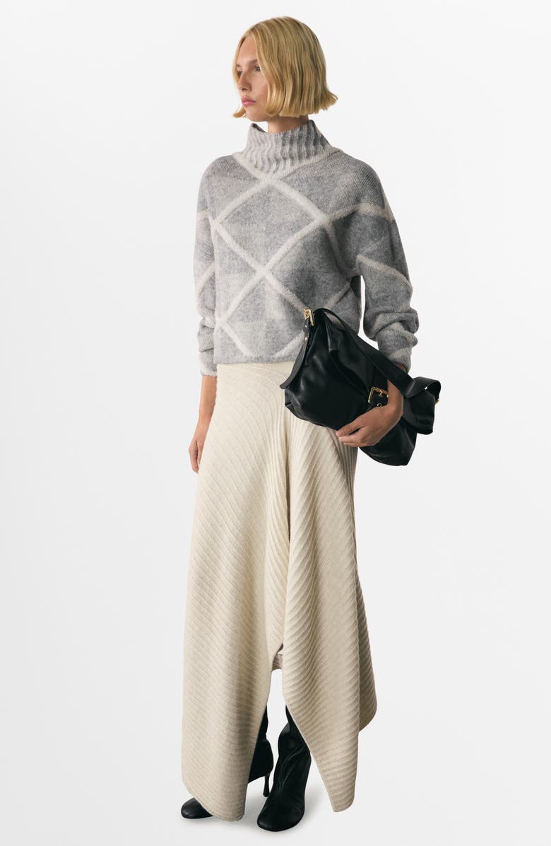 MANGO Rhombus Turtleneck Sweater, Alternate, color, 