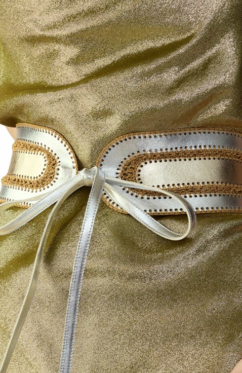 Metallic Vegan Leather Belt