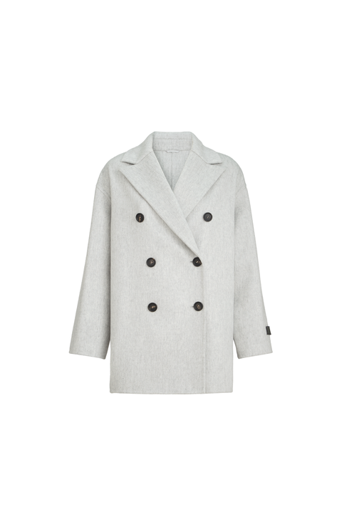 Cashmere double beaver cloth pea coat