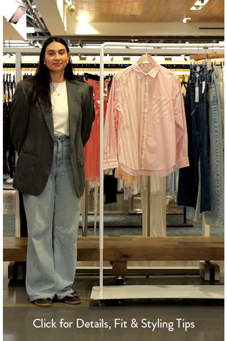 Jane California Relaxed Stripe Cotton Poplin Button-Up Shirt video