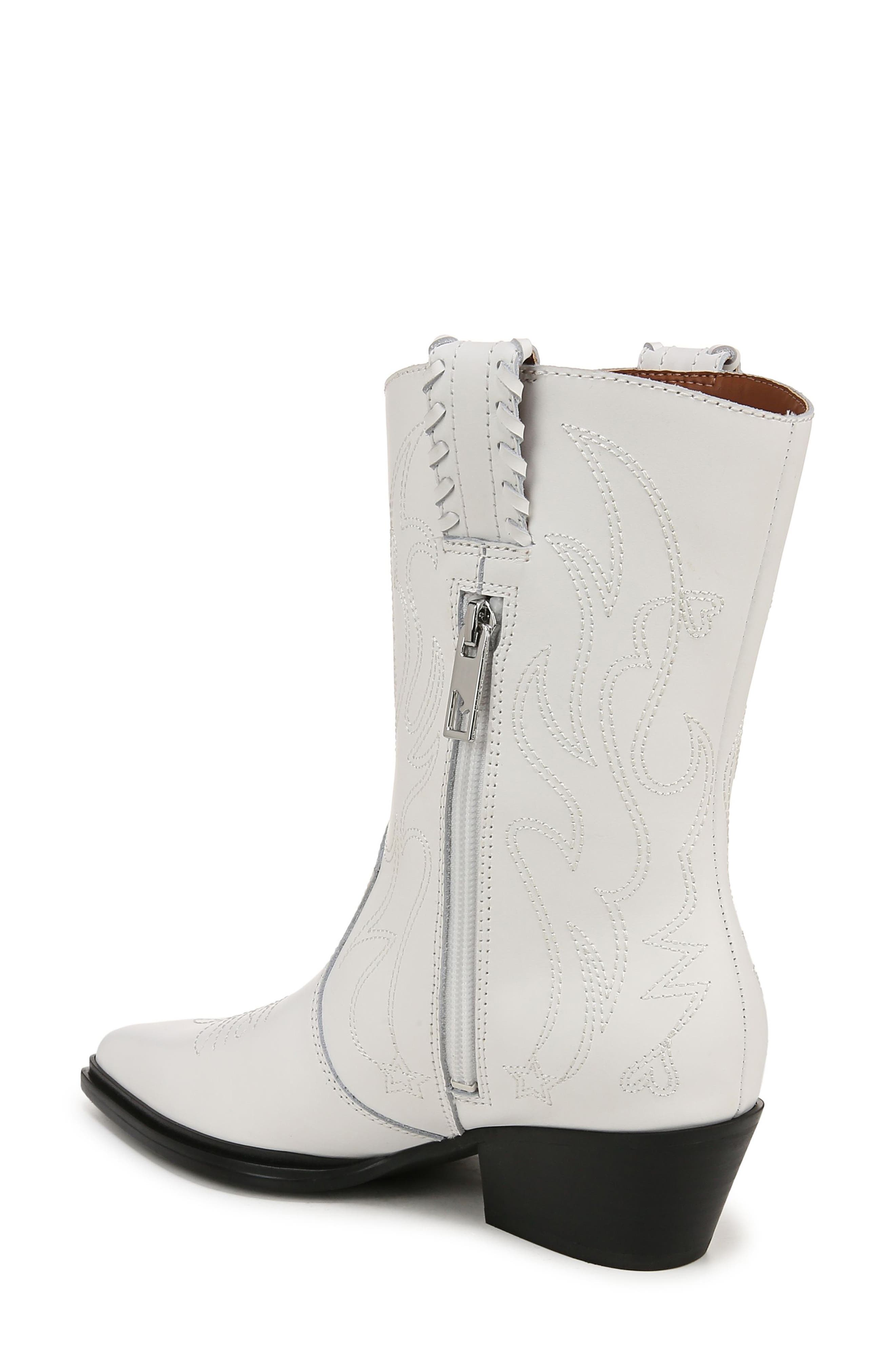 Franco Sarto Bianca Western Boot, Alternate, color, White/ Black