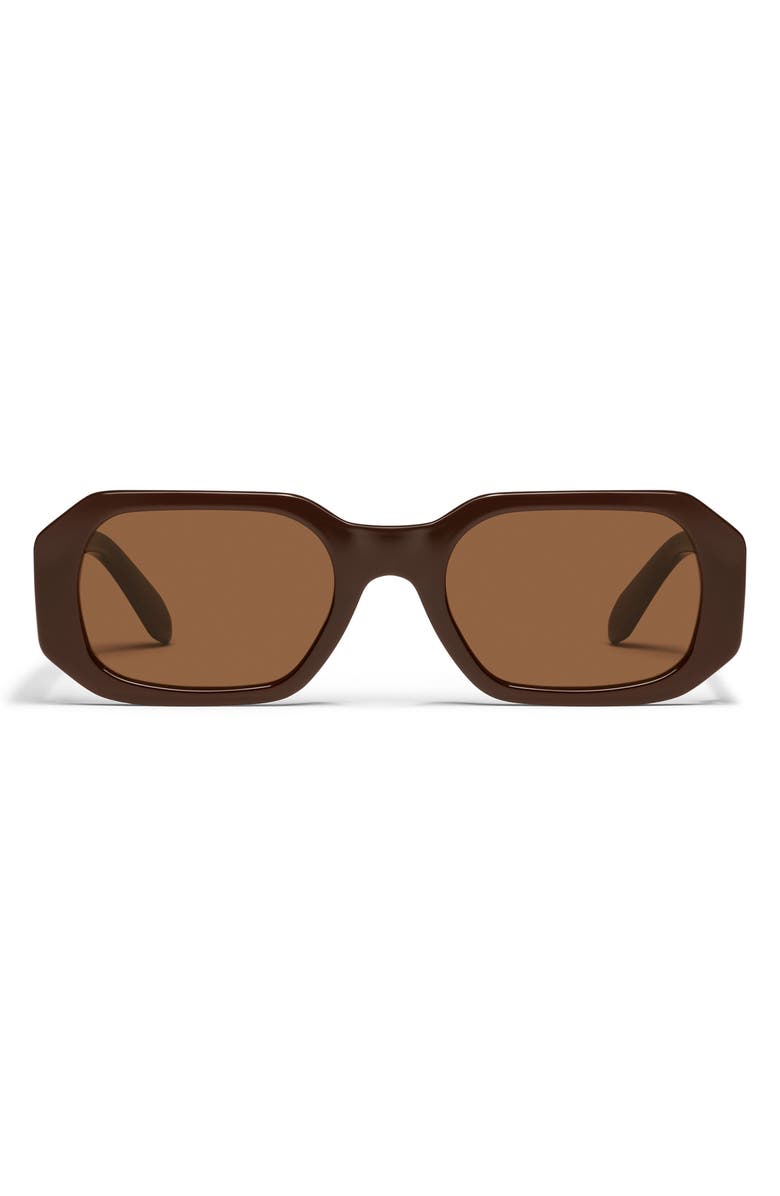 QUAY Hyped Up 38mm Square Sunglasses, Main, color, Chocolate/ Brown
