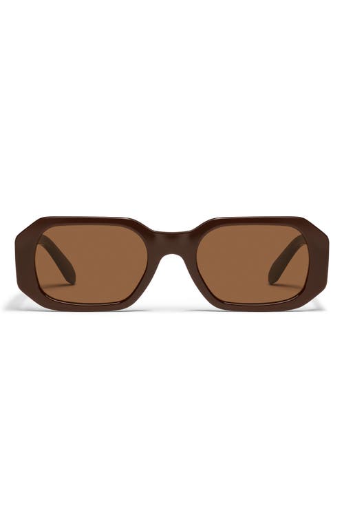 Quay Hyped Up 38mm Square Sunglasses In Brown