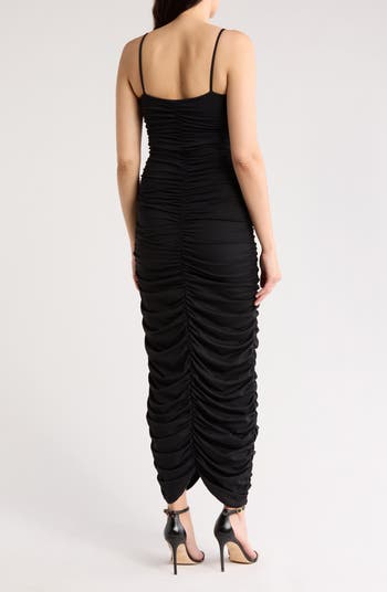 Ruched Body-Con Maxi Dress