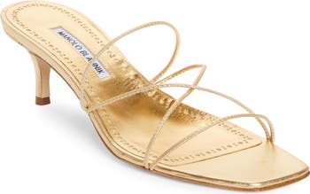 【MANOLO BLAHNIK 】★Ninfemu 50mm レザーサンダル Shop Manolo Blahnik - Ninfemu 50MM Leather Strappy Sandals