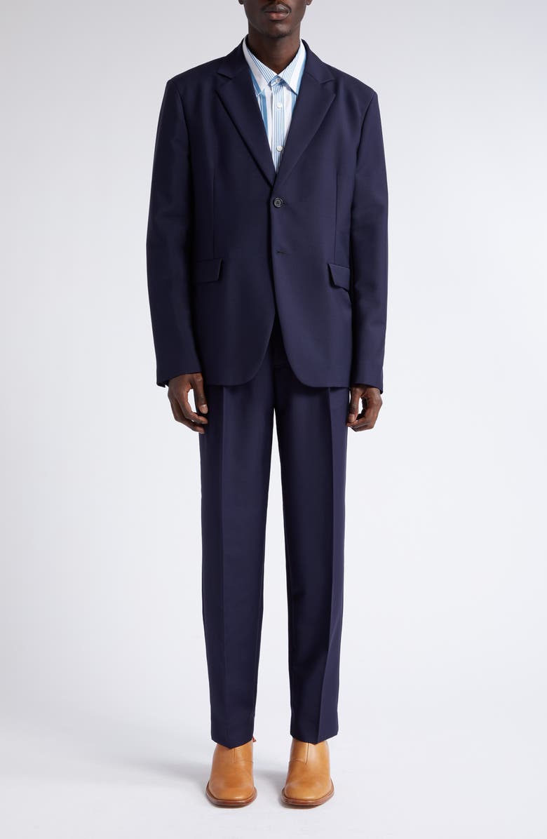 Acne Studios Gender Inclusive Stripe Face Patch Button-Up Shirt, Alternate, color,