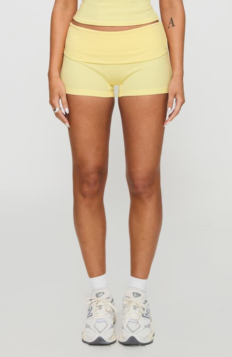 Baseline Foldover Rib Stretch Cotton Shorts