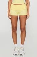 Princess Polly Baseline Foldover Rib Stretch Cotton Shorts