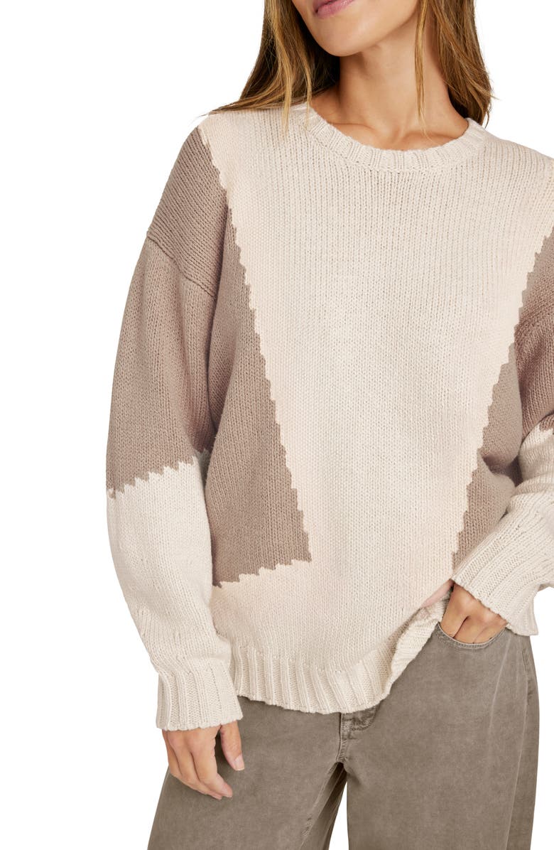 Splendid Camden Colorblock Cotton Crewneck Sweater, Alternate, color,