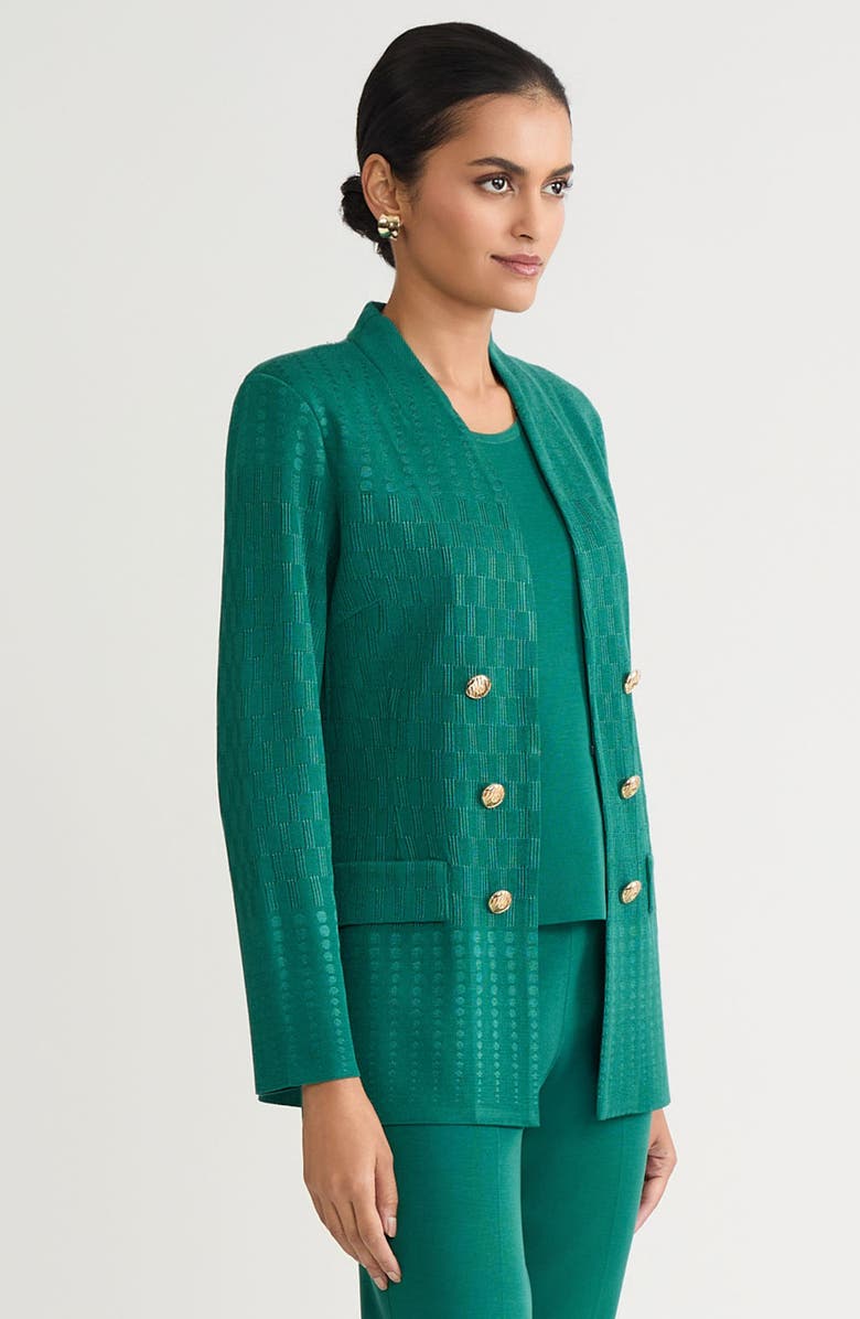 Ming Wang Tailored Tonal Multi-Stitch Knit Jacket, Alternate, color, Everest